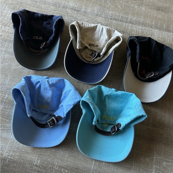 Polo Ralph Lauren Baseball Hat One Size Leather Adjustable Strap Back BUNDLE 5 - Picture 8 of 14